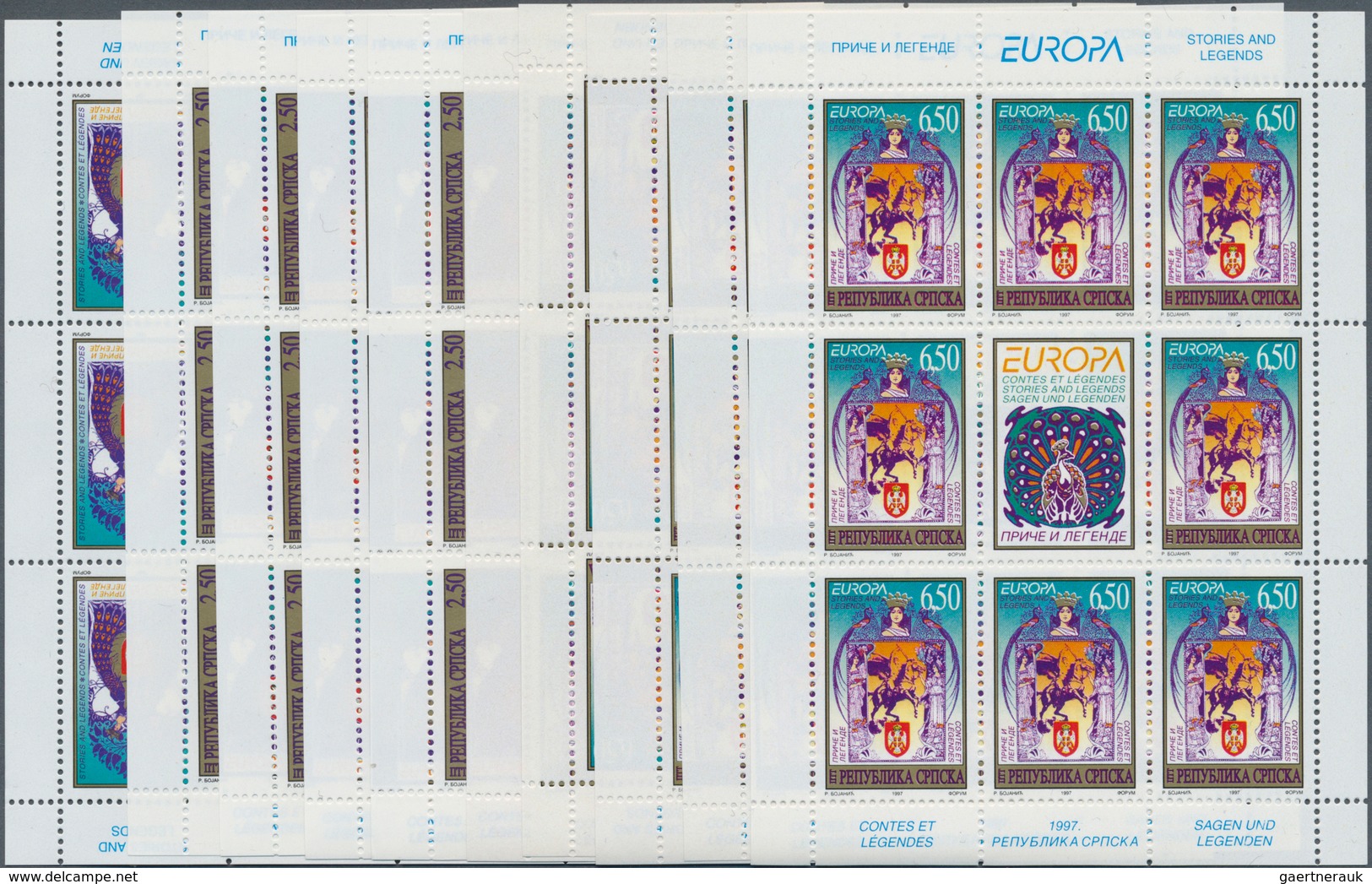 13443 Bosnien Und Herzegowina - Serbische Republik: 1997, Europa, Both Issues In 5 Little Sheets Of 8 Stam - Bosnie-Herzegovine