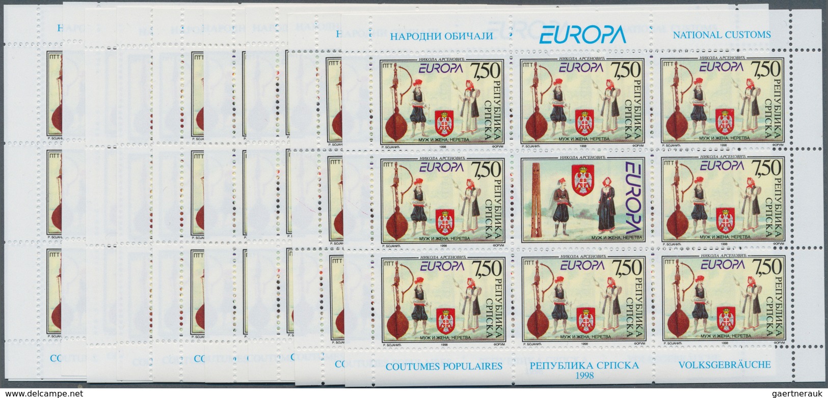 13445 Bosnien Und Herzegowina - Serbische Republik: 1998, Europa, 10 Little Sheets Of Both Issues With 8 S - Bosnien-Herzegowina