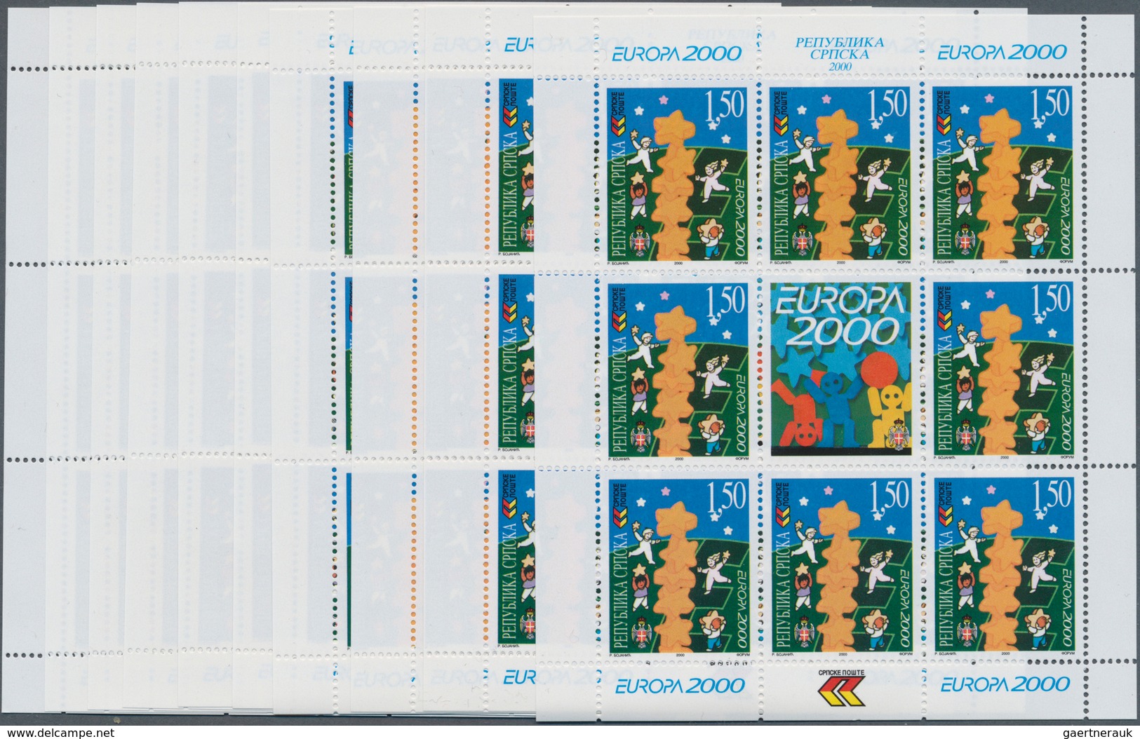 13448 Bosnien Und Herzegowina - Serbische Republik: 2000, Europa, Both Issues In Little Sheets Of 8 Stamps - Bosnien-Herzegowina