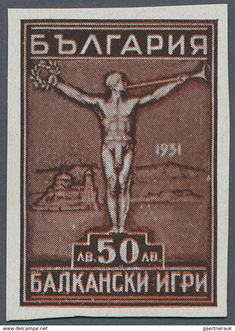 13467 Bulgarien: 1931, 50 L. Brown "Balkan Games" Mint With Original Gum Imperforated Issue. - Briefe U. Dokumente