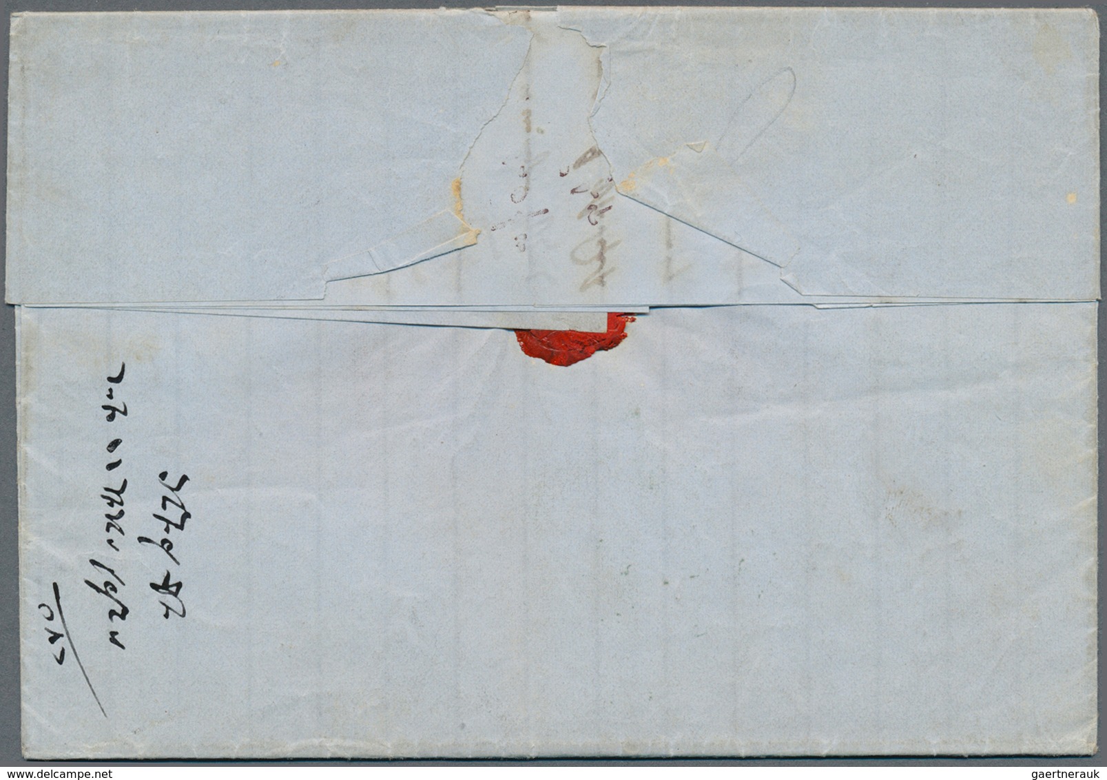 13471K Bulgarien - Stempel: 1859, Prefilatelic Mail, Folded Envelope From ROUSTSCHOUK Bulgaria To Constanti - Autres & Non Classés