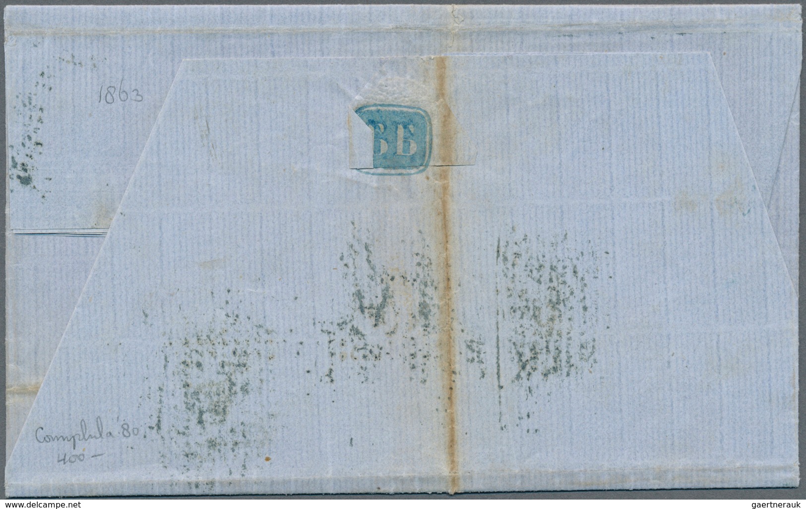 13471N Bulgarien - Stempel: 1863, Folded Envelope From DJOUMA Bulgaria To Roustschouk, Bearing Pair 20 Pa. - Autres & Non Classés