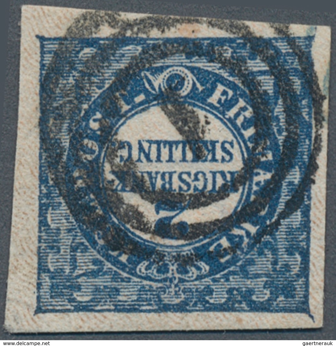 13478 Dänemark: 1852, 2 Rigsbankskilling Blue, Wide To Large Margins, Thiele, Plate I, No.54, Type 2, Prin - Briefe U. Dokumente