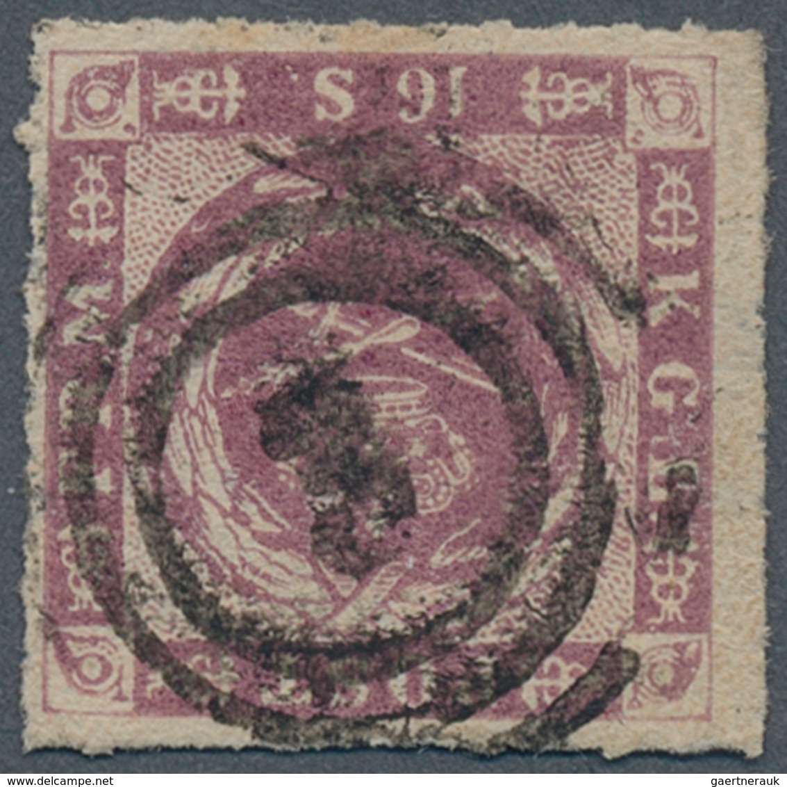 13485 Dänemark: 1863, 16 Sk Rose-lilac, Rouletted 11, Intense And Fresh Colour, Used With Numeral Cancella - Briefe U. Dokumente