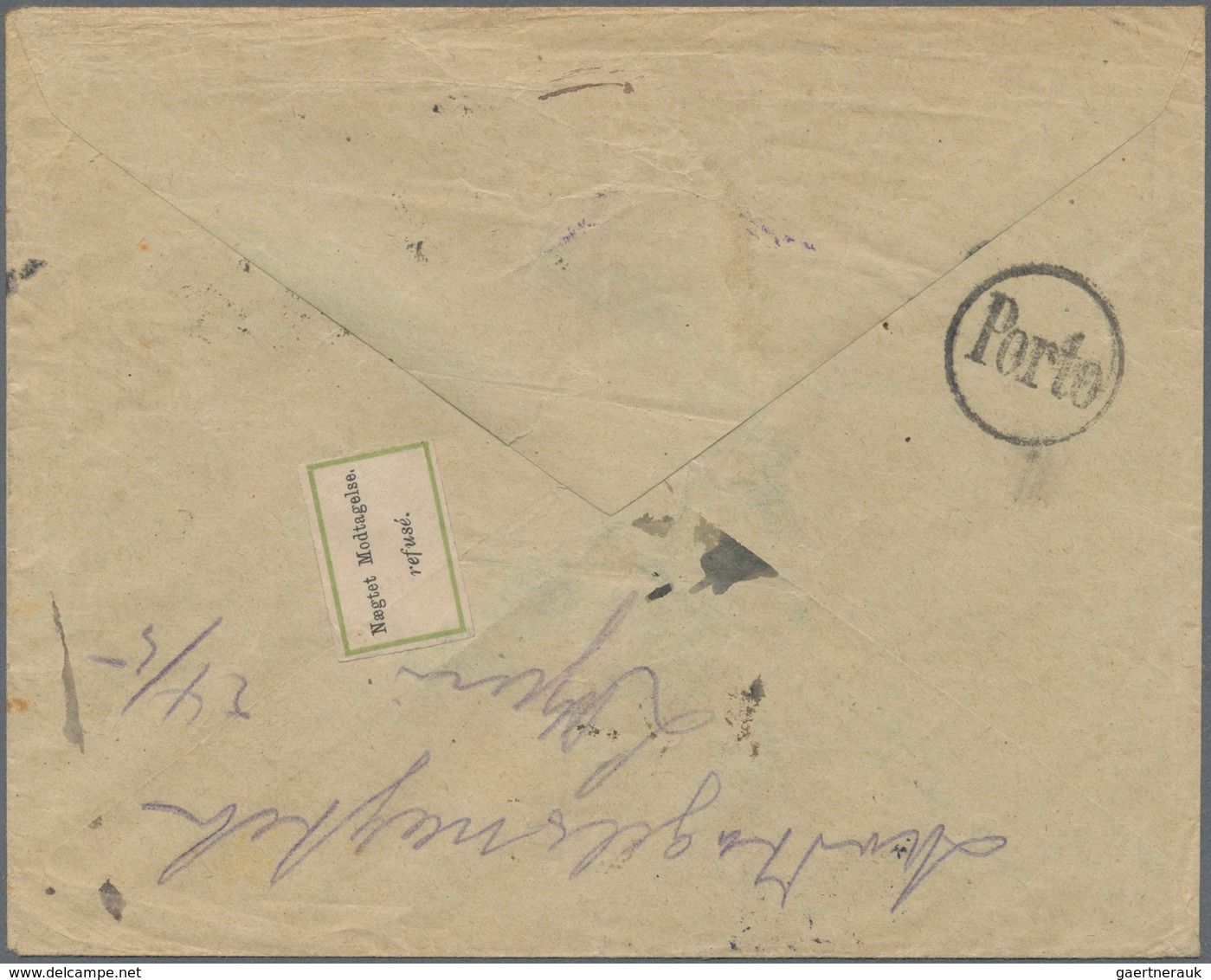 13494 Dänemark: Cover From Hannover To Schleswig With 25 Öre Postage Due And Retour 1921, Also Red Cross-C - Briefe U. Dokumente