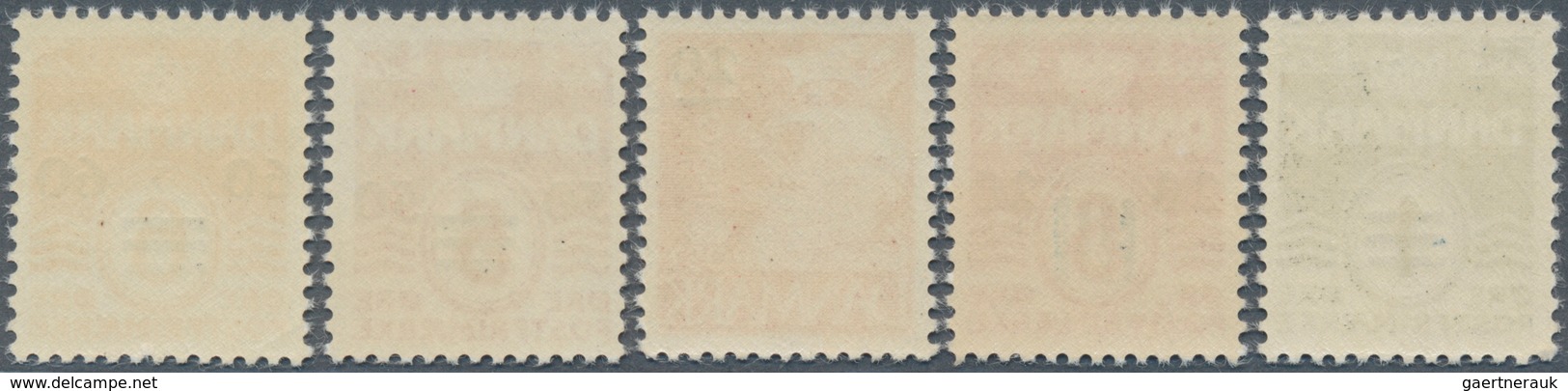 13495 Dänemark - Färöer: 1940/1941, Provisional Issue, 1st Printing With Narrow Overprint, Complete Set De - Féroé (Iles)