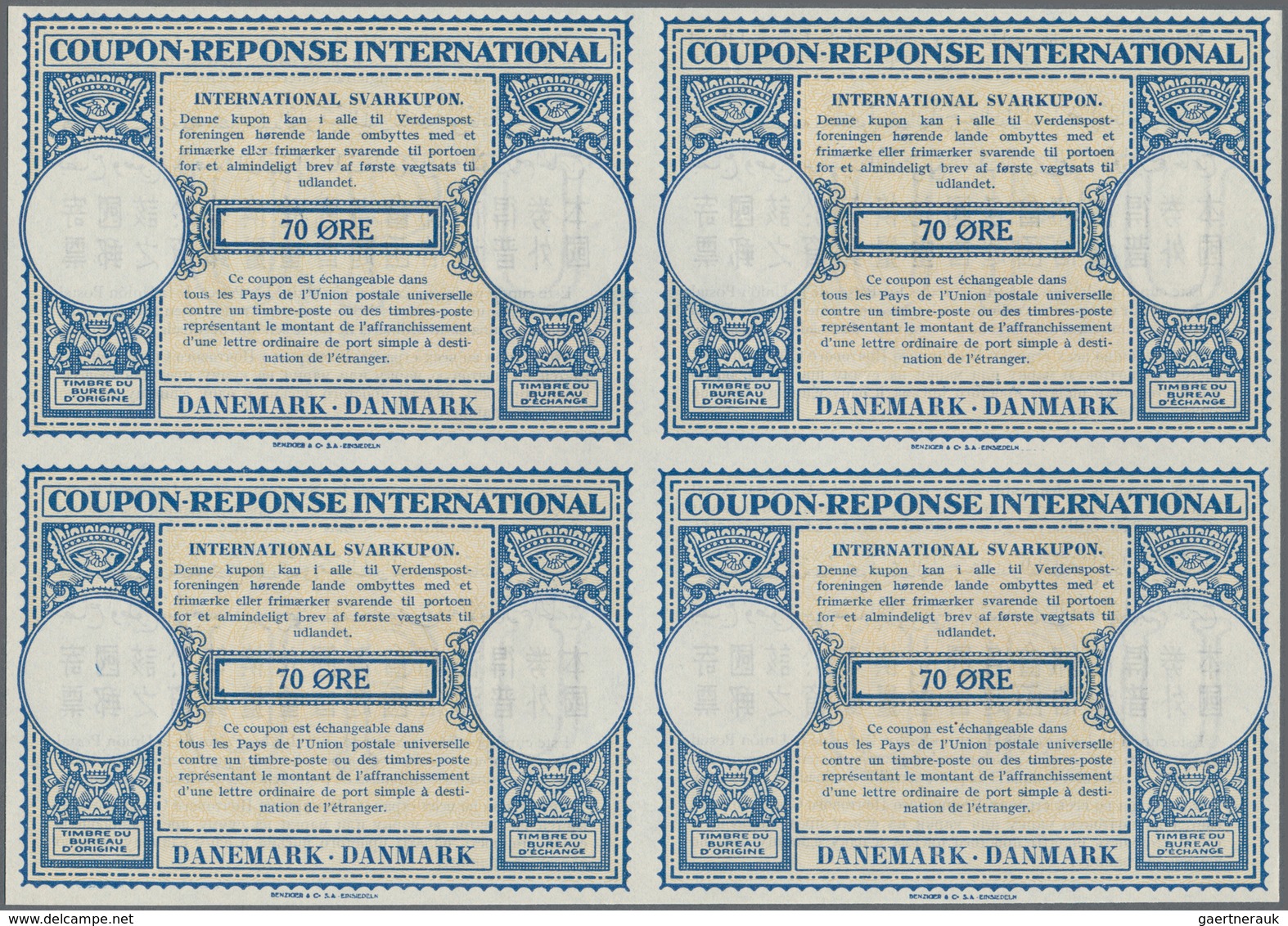 13499 Dänemark - Ganzsachen: 1948/1952. Lot Of 2 Different Intl. Reply Coupons (London Type) Each In An Un - Entiers Postaux