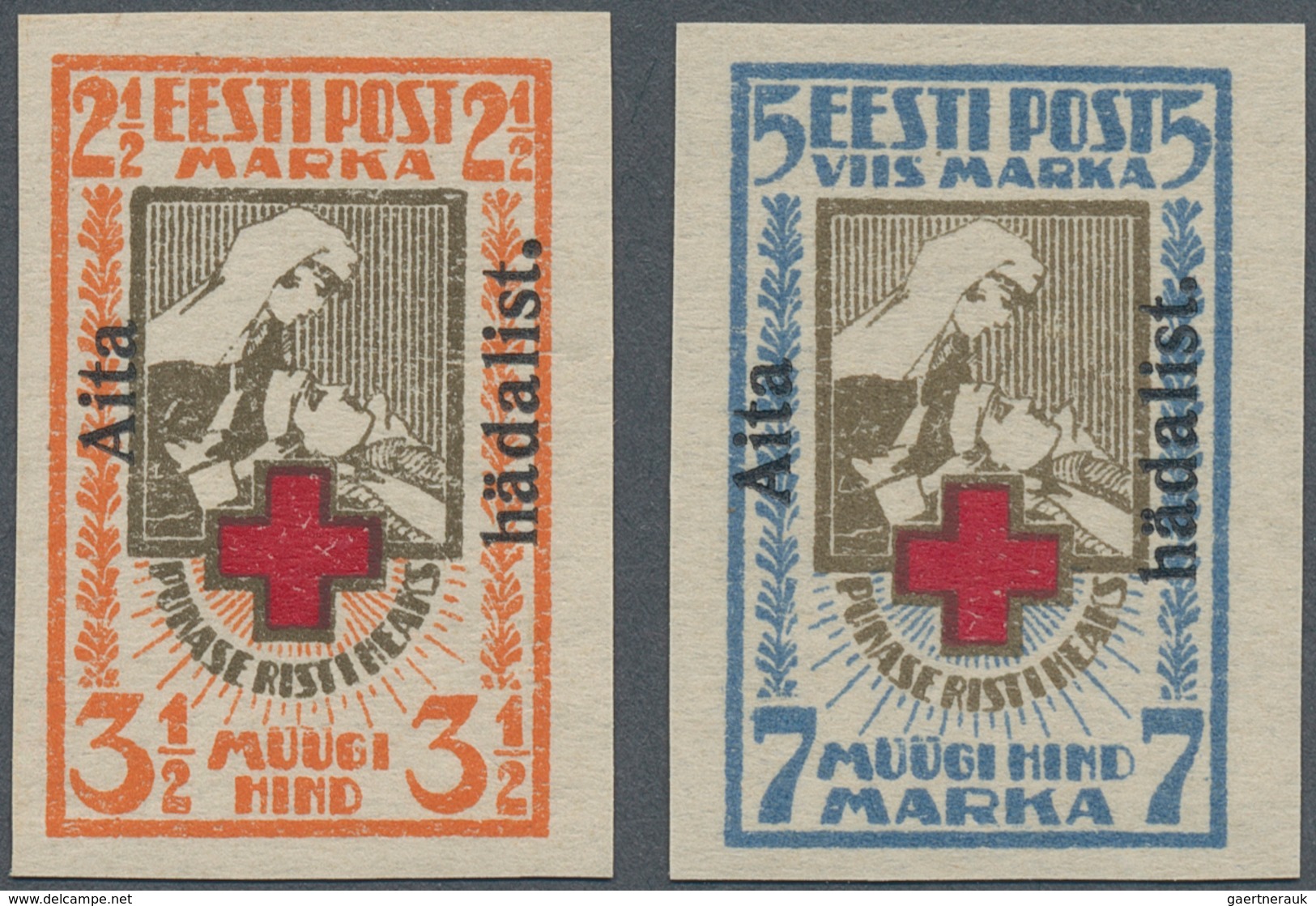 13515 Estland: 1923, 2 1/2 M. Und 5 M. Wohlfahrt "Rotes Kreuz" Postfrisch, Ausgesuchter Luxussatz (ME 300. - Estland