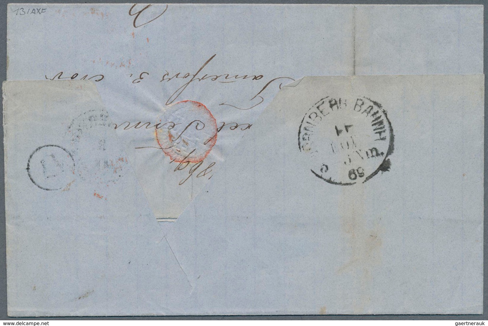 13533 Finnland - Vorphilatelie: 1869, Stampless Folded Letter Cover From TAMMERFORS, 3/11, Along With Boxe - ...-1845 Préphilatélie