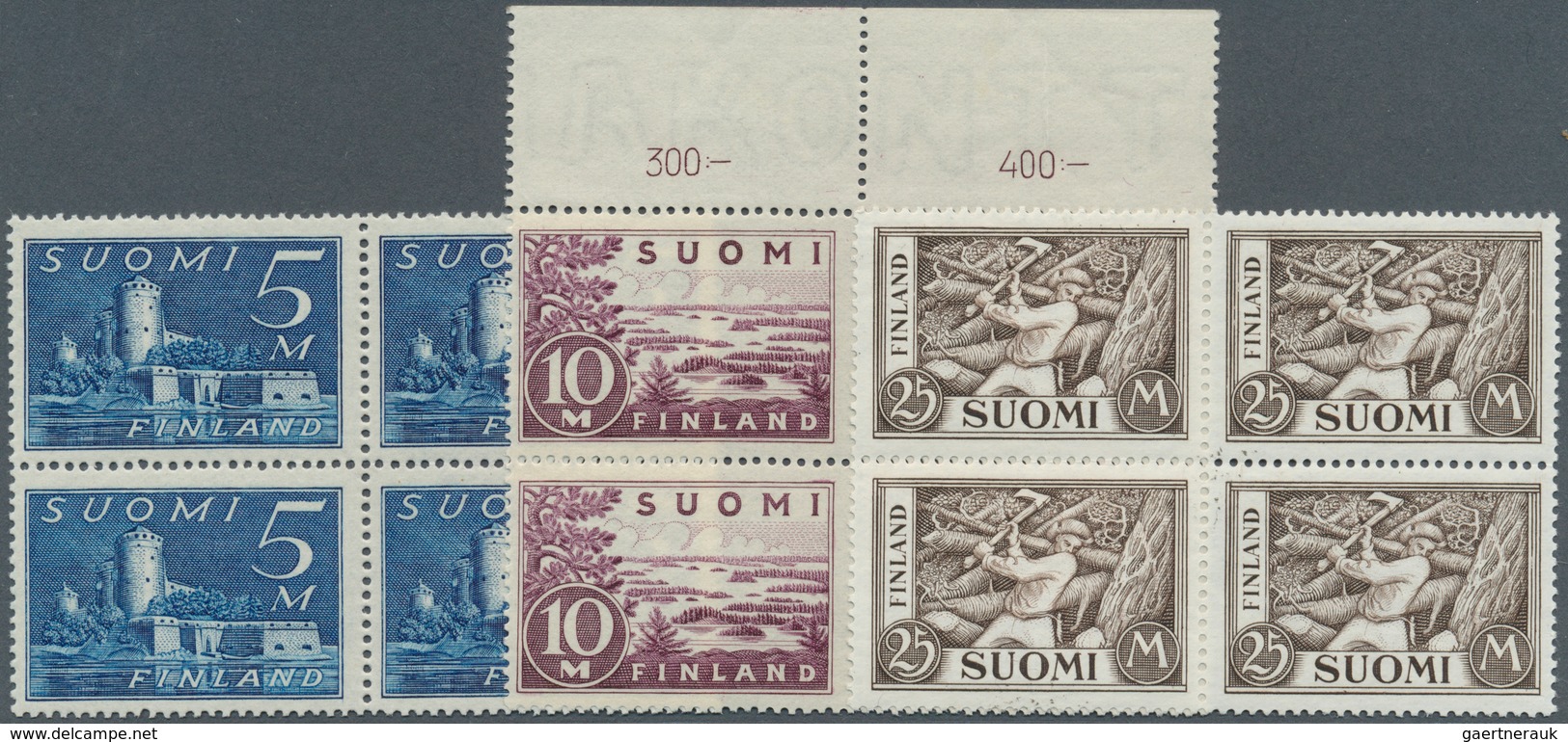 13536 Finnland: 1930/1932, 3 Postfrisch/ungebrauchte 4-er Block-Sätze Mit Mi.Nr.: 143/154 Fast Alle Mit Ra - Briefe U. Dokumente