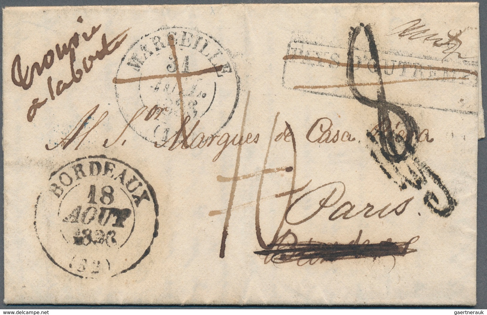 13549 Frankreich - Vorphilatelie: 1936, Incoming Mail: Folded Letter With Full Content Written In Puerto R - 1792-1815: Départements Conquis