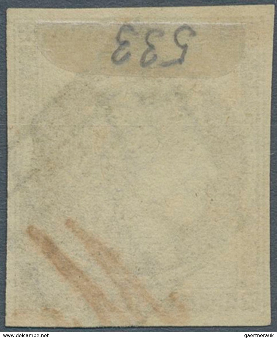 13552 Frankreich: 1849, 10 C. "bistre Verâtre Foncé", Very Good Margins All Around, Used With Grid Cancell - Gebraucht