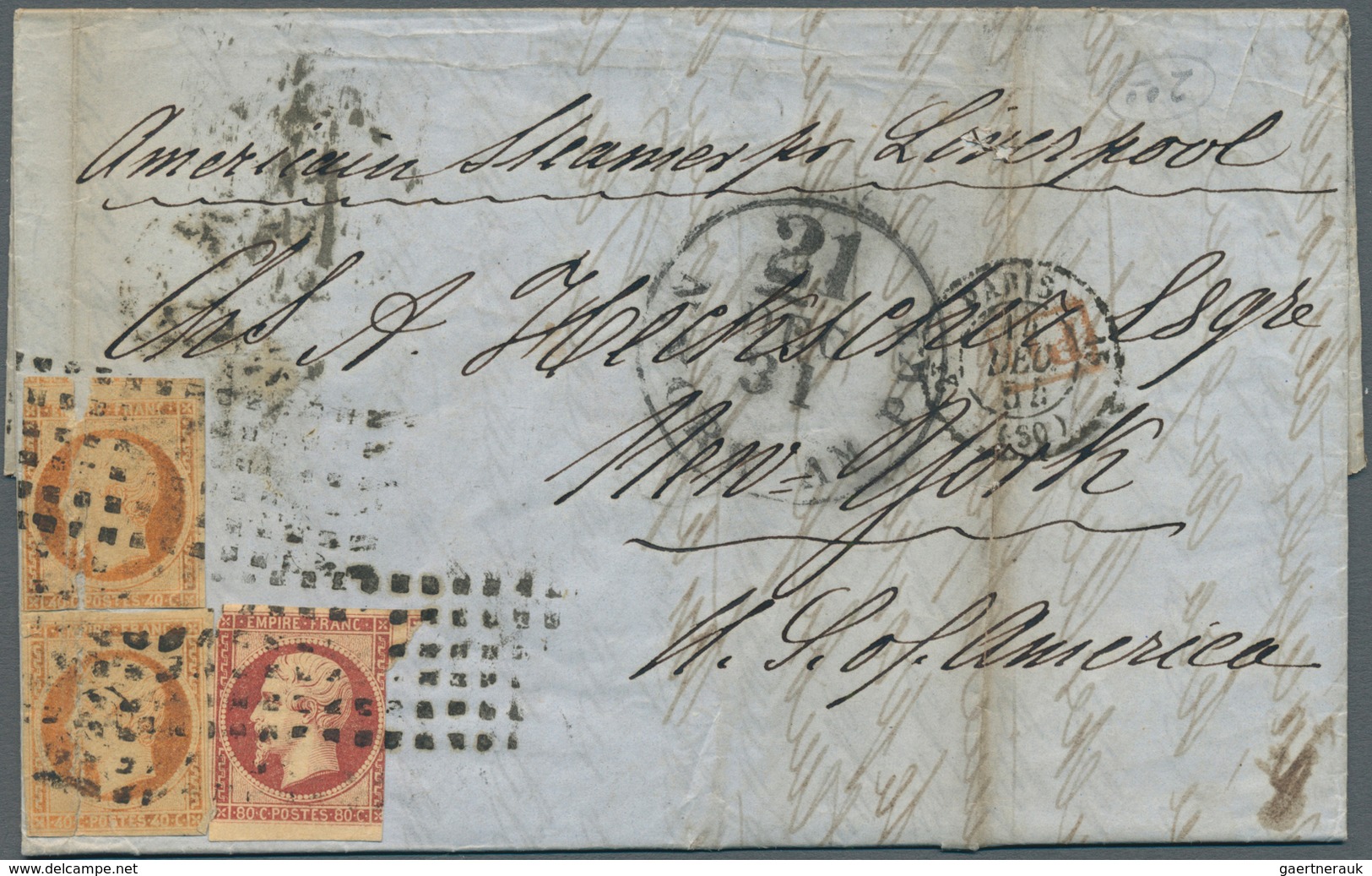 13566 Frankreich: 1852-1874, Four Entire Letters Including 1852 Letter Lyon-St. Etienne, 1854 (Paris) And - Gebraucht