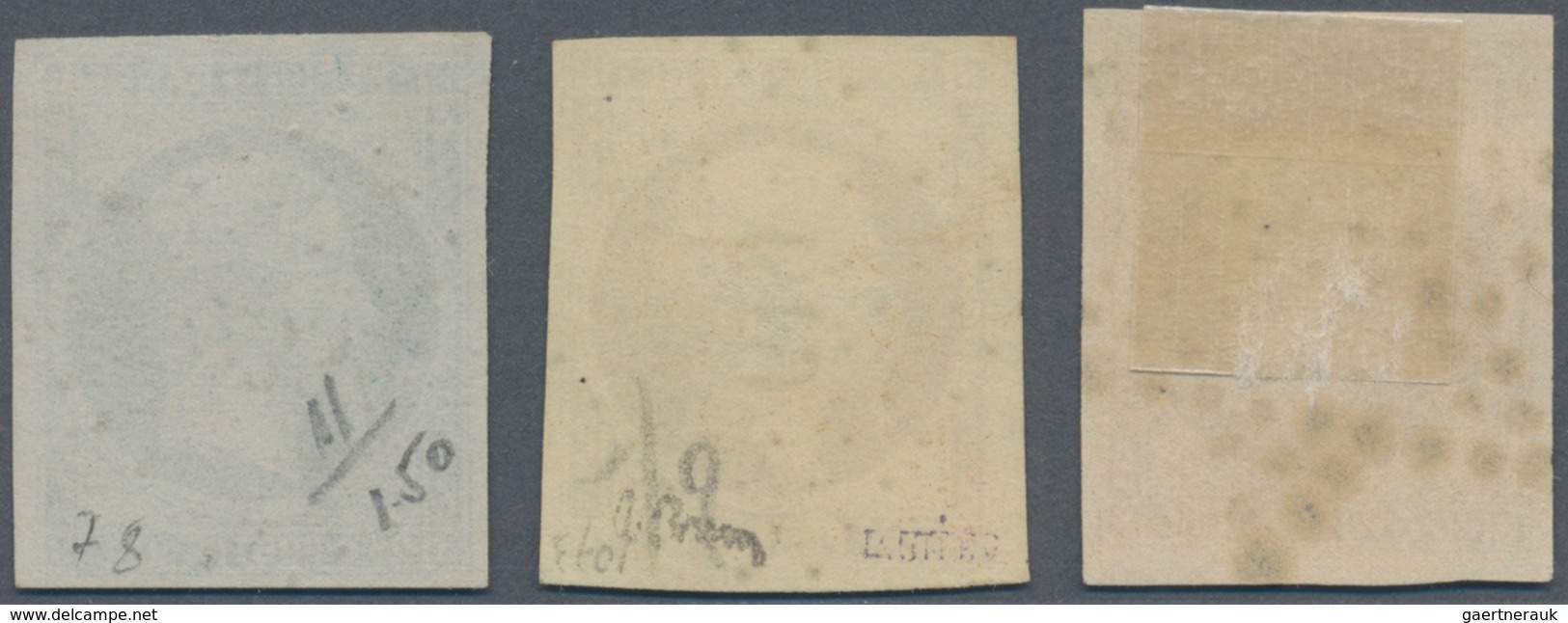 13584 Frankreich: 1852, 10 C Yellow-brown Napoleon, 2 Stamps With Full To Large Margins, One With Dotted S - Gebraucht