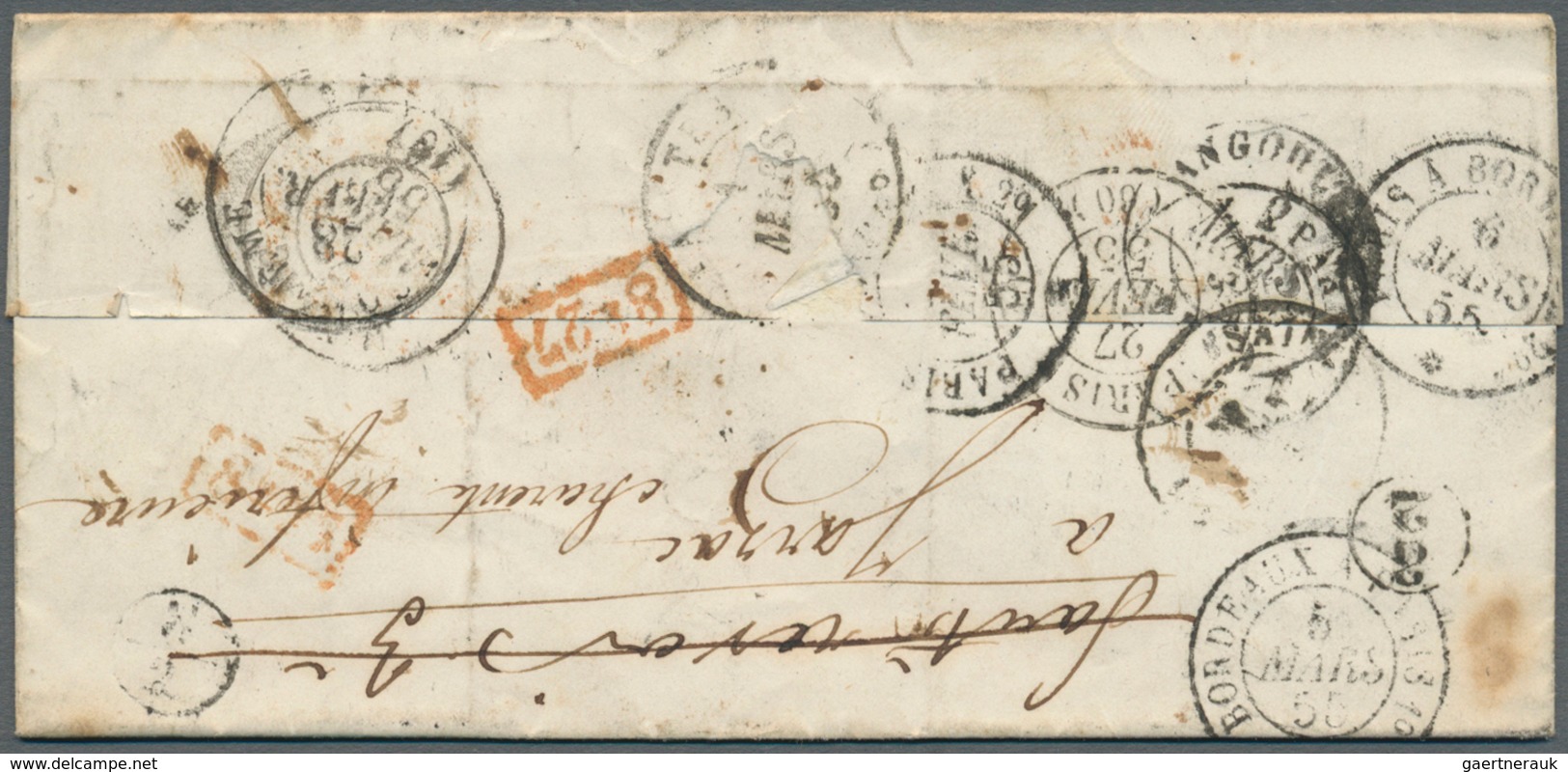 13590 Frankreich: 1855, 10c. Bistre "Empire Nd", Single Franking (tiny Imperfections - Irrelevant) On Loca - Gebraucht