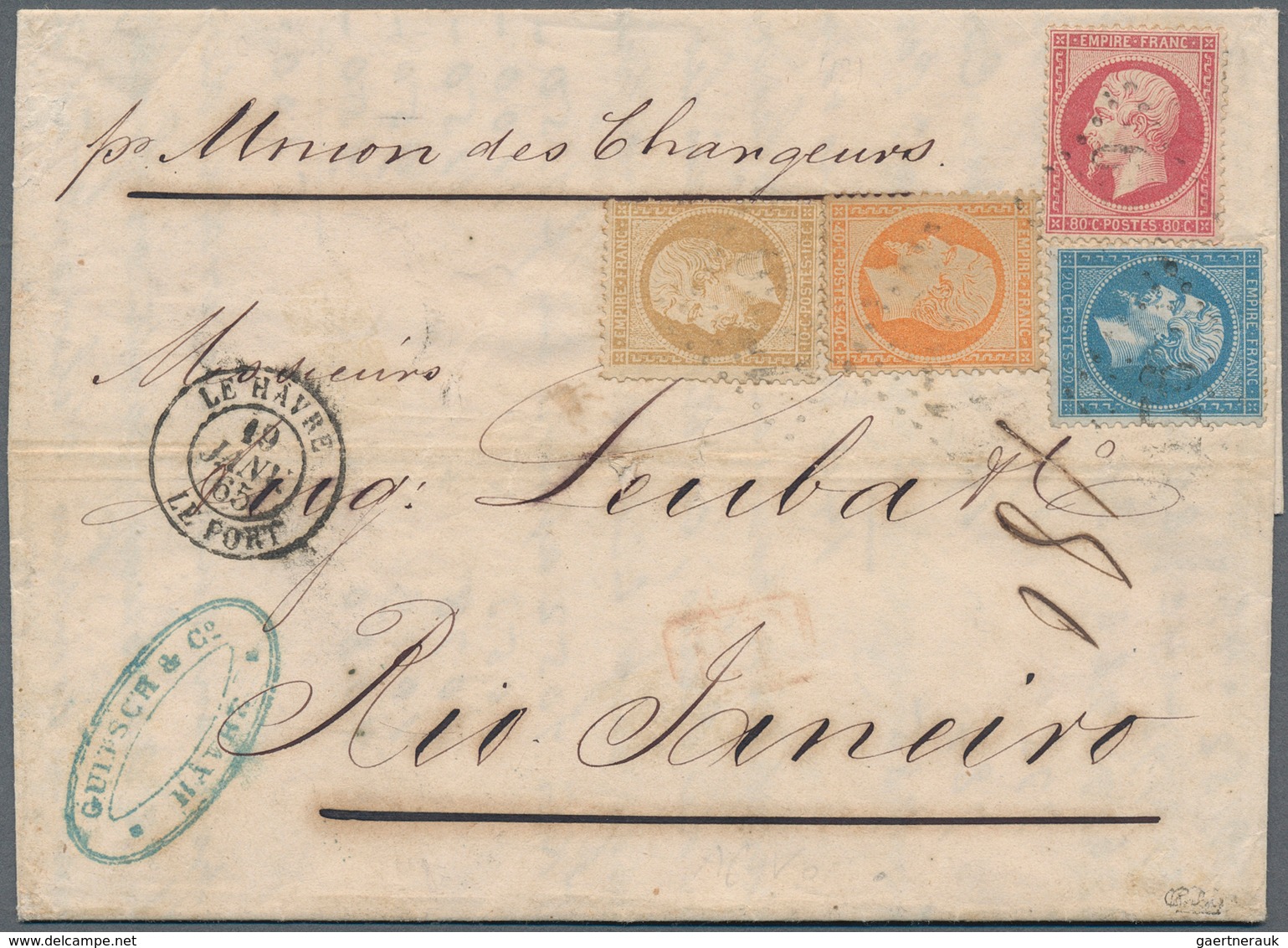 13607 Frankreich: 1962, Napoléon 80 C. Rose, 40 C. Orange, 20 C. Blue And 10 C. Brown Tied By GC " 1769" T - Gebraucht