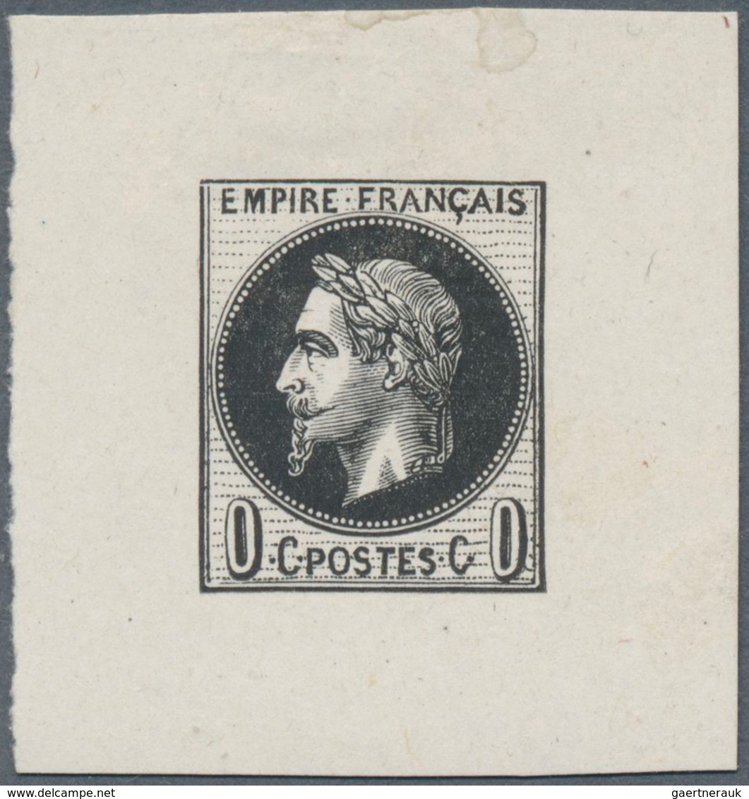 13613 Frankreich: 1862/1870, Empire Laure, Epreuve 0c. Black. Maury 390,- ?. - Gebraucht