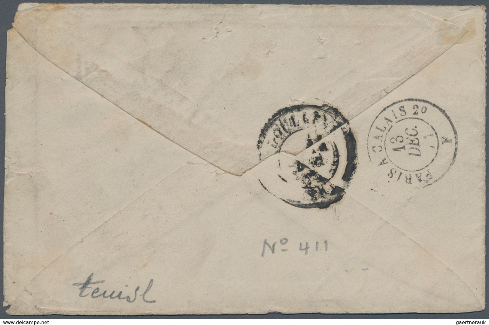 13615 Frankreich: 1871, 10c. Bistre "laure" And 10c. Siege On Envelope, Clearly Oblit. By GC "2240" And C. - Gebraucht