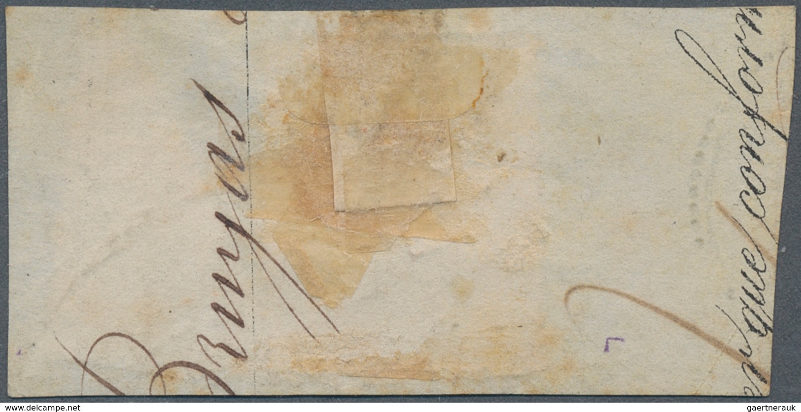 13616 Frankreich: 1863/1871, 10 C Yellow-brown Napoleon, Diagonally Bisected, Together With 20 C Blue Cere - Gebraucht