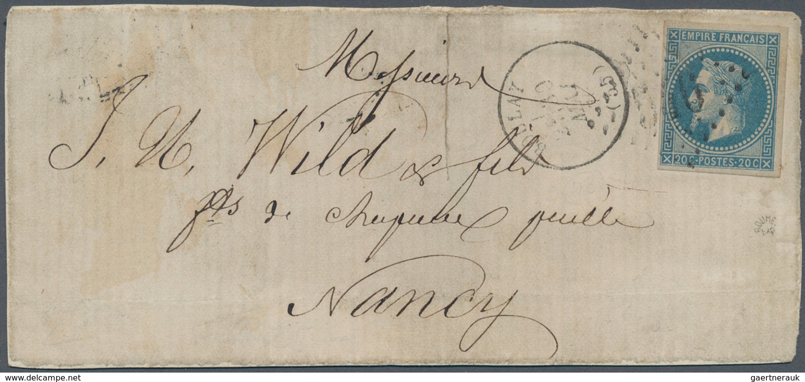 13619 Frankreich: 1862 20c Napoleon "Lauré" VARIETY IMPERFORATED So Called "Lebaudy" Very Fine With Wide M - Gebraucht