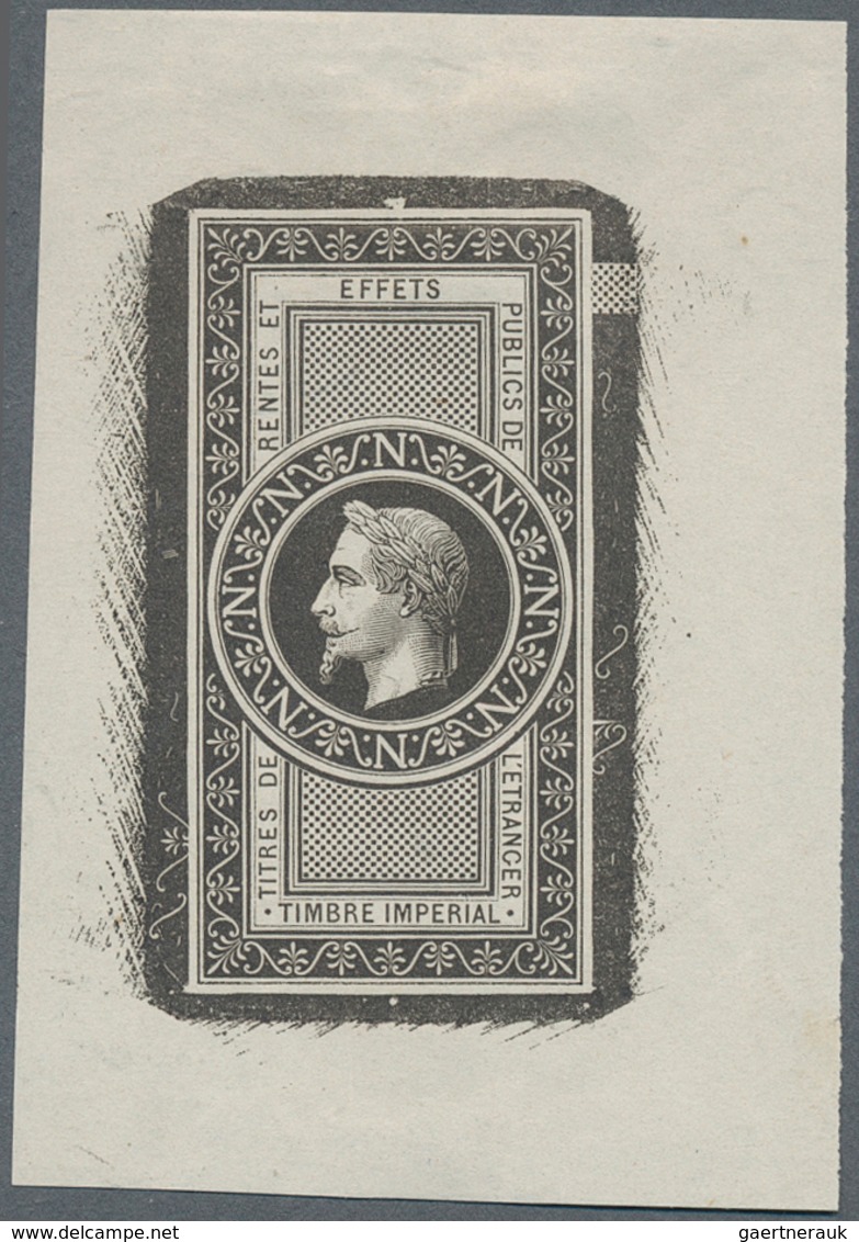 13624 Frankreich: 1863-70 Napoleon Laureated (Emission Empire Lauré), Unadopted Essay For A 5f. Revenue St - Gebraucht