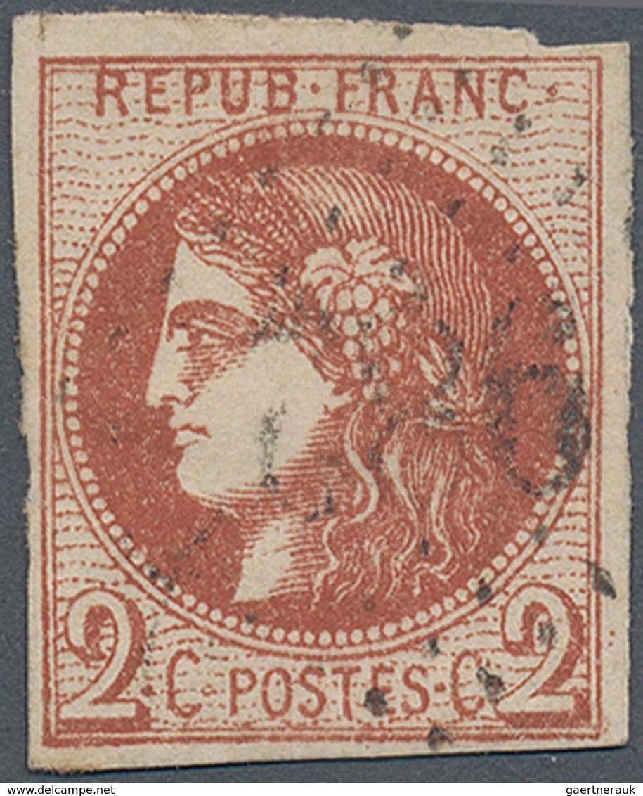 13638 Frankreich: 1870, 2 C. Brick Red (rouge-brique), With Margins, Tiny Bright, Used With GC. (Yvert No. - Gebraucht