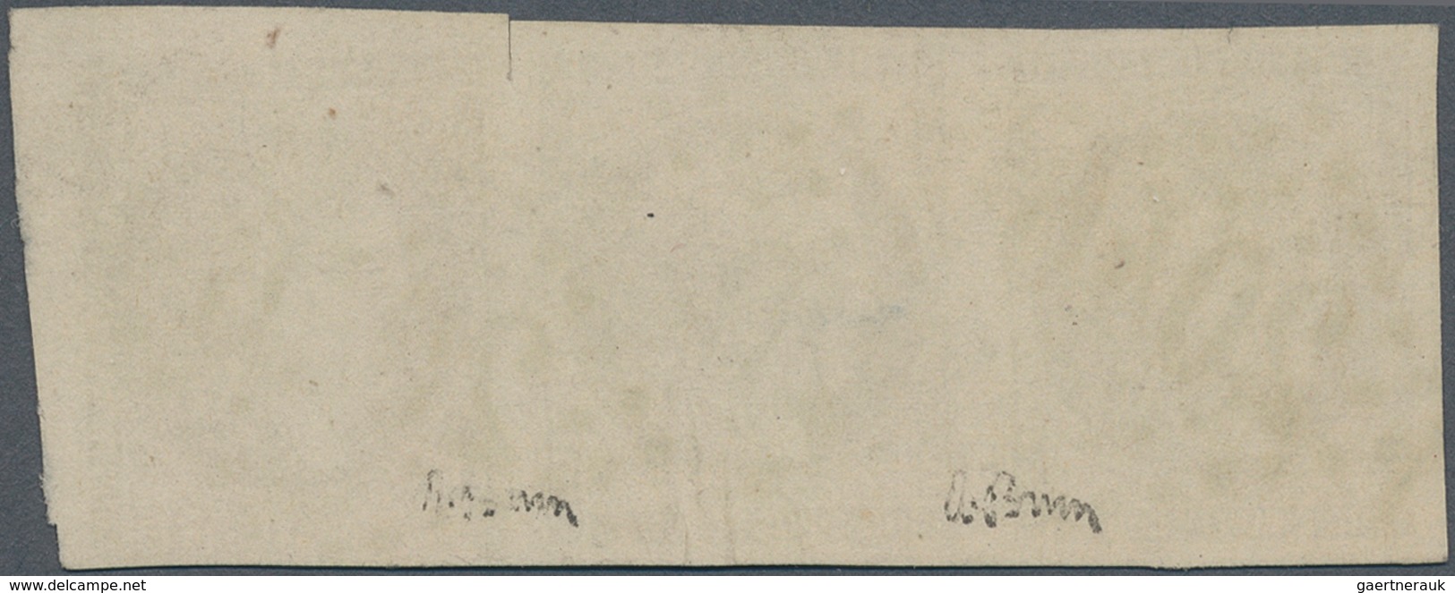 13641 Frankreich: 1870, 10 C. Greenish Yellow Brown (bistre-verdatre Clair), Report I, Horizontal Strip Of - Gebraucht