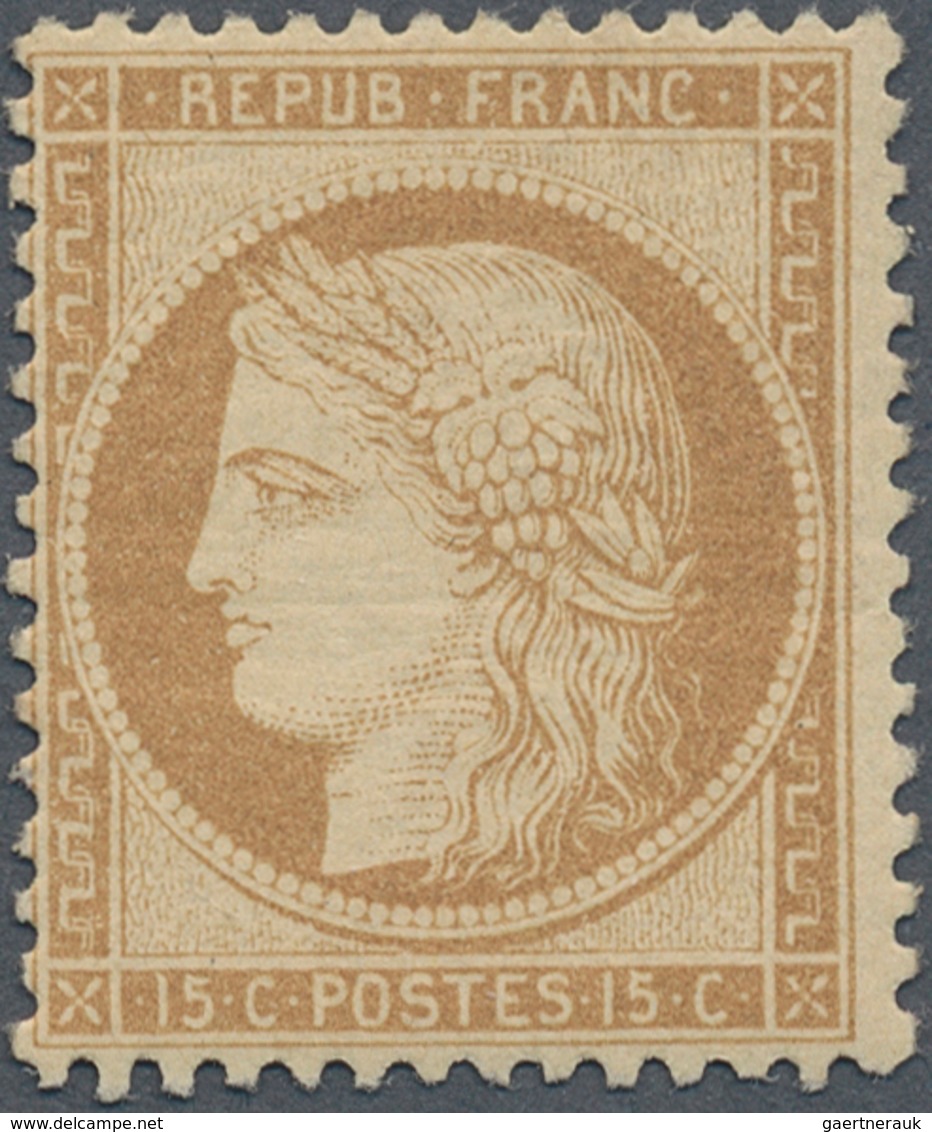 13651 Frankreich: 1871, 15 C. Yellow-brown (bistre-brun), Unused With Original Gum Allmost Mint Never Hing - Gebraucht