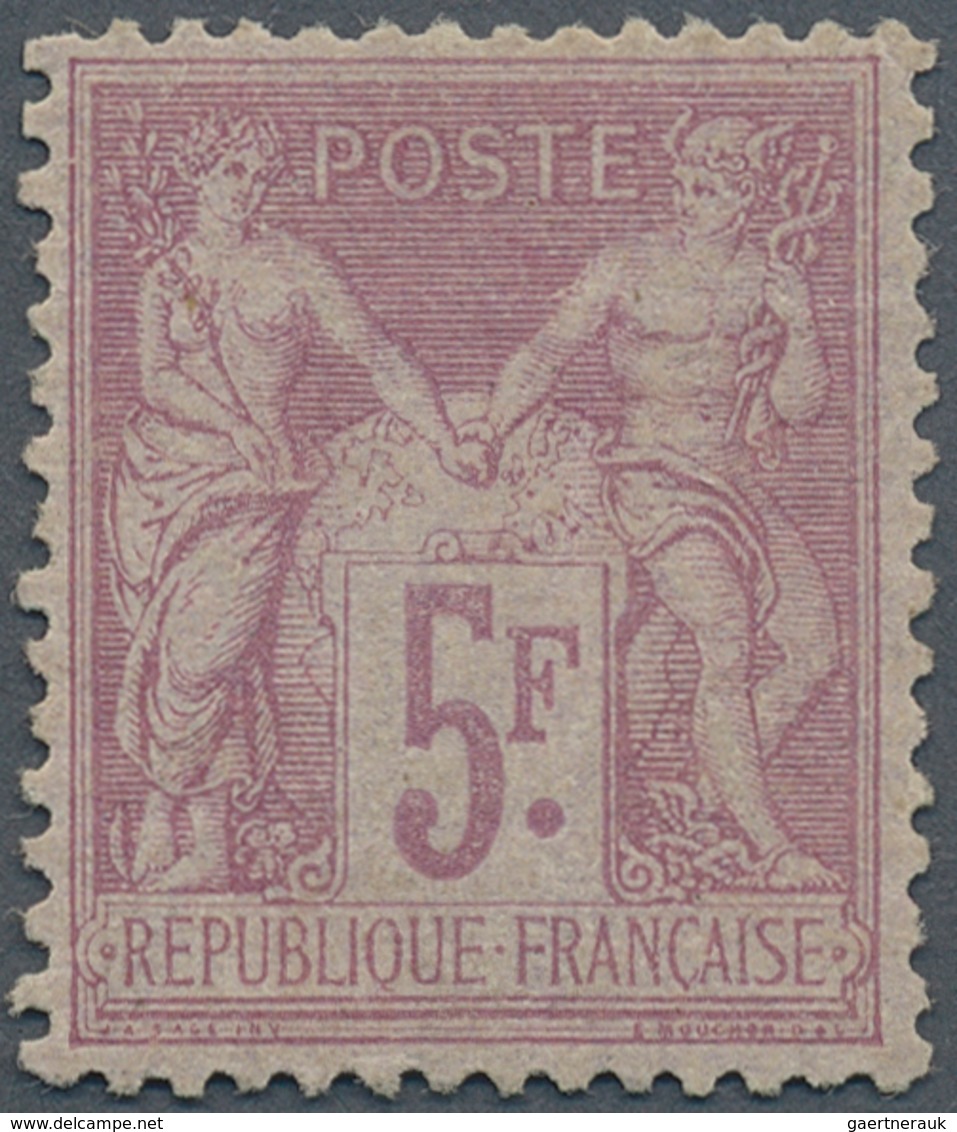 13673 Frankreich: 1899, 5 Fr. Violet On Bright Purple Allegory Unused LH With Original Gum And Normal Perf - Gebraucht