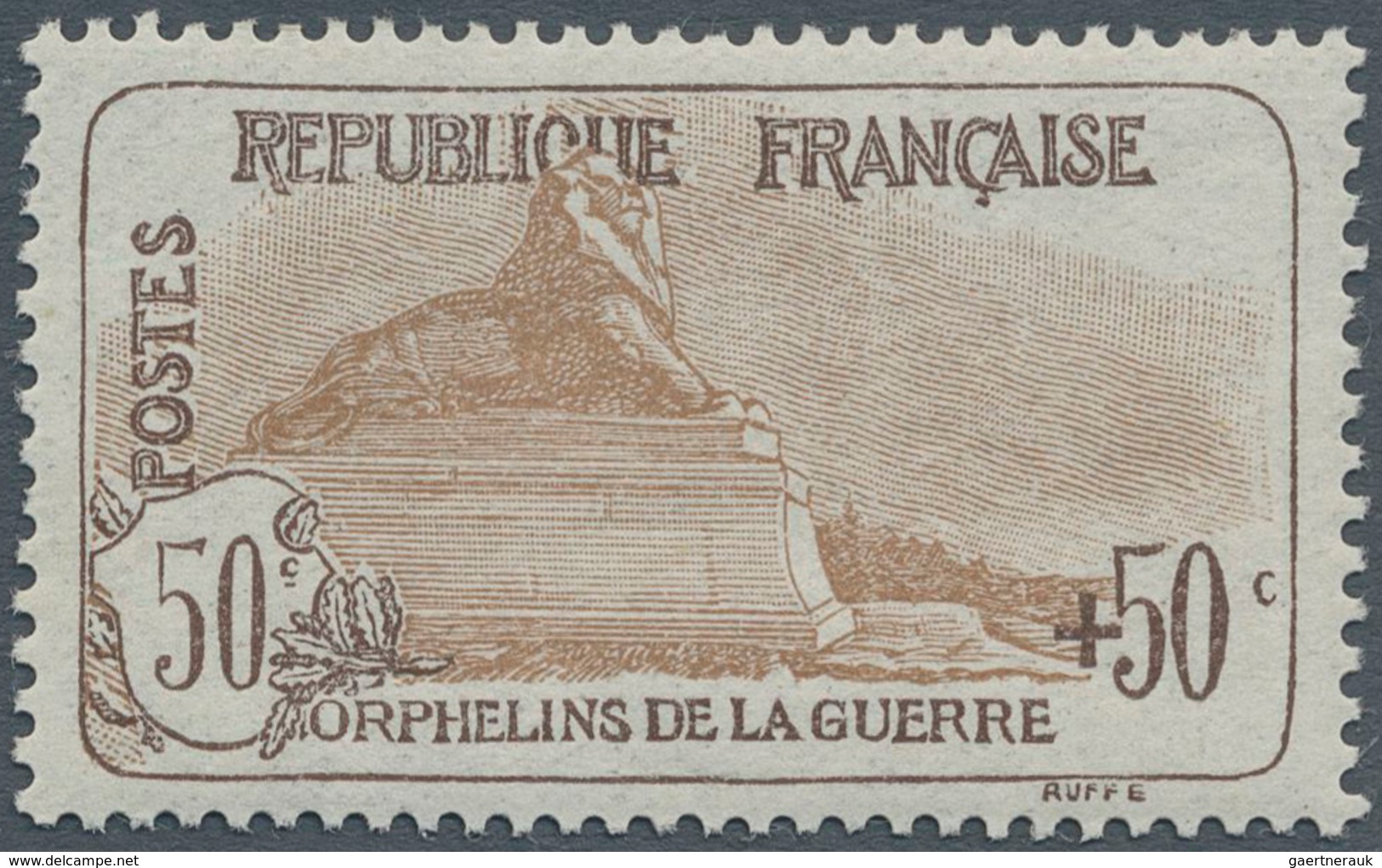 13701 Frankreich: 1917, "war Orphans" 50 + 50 C. Dark Brown / Yellow Brown, Mint Never Hinged, Certificate - Gebraucht