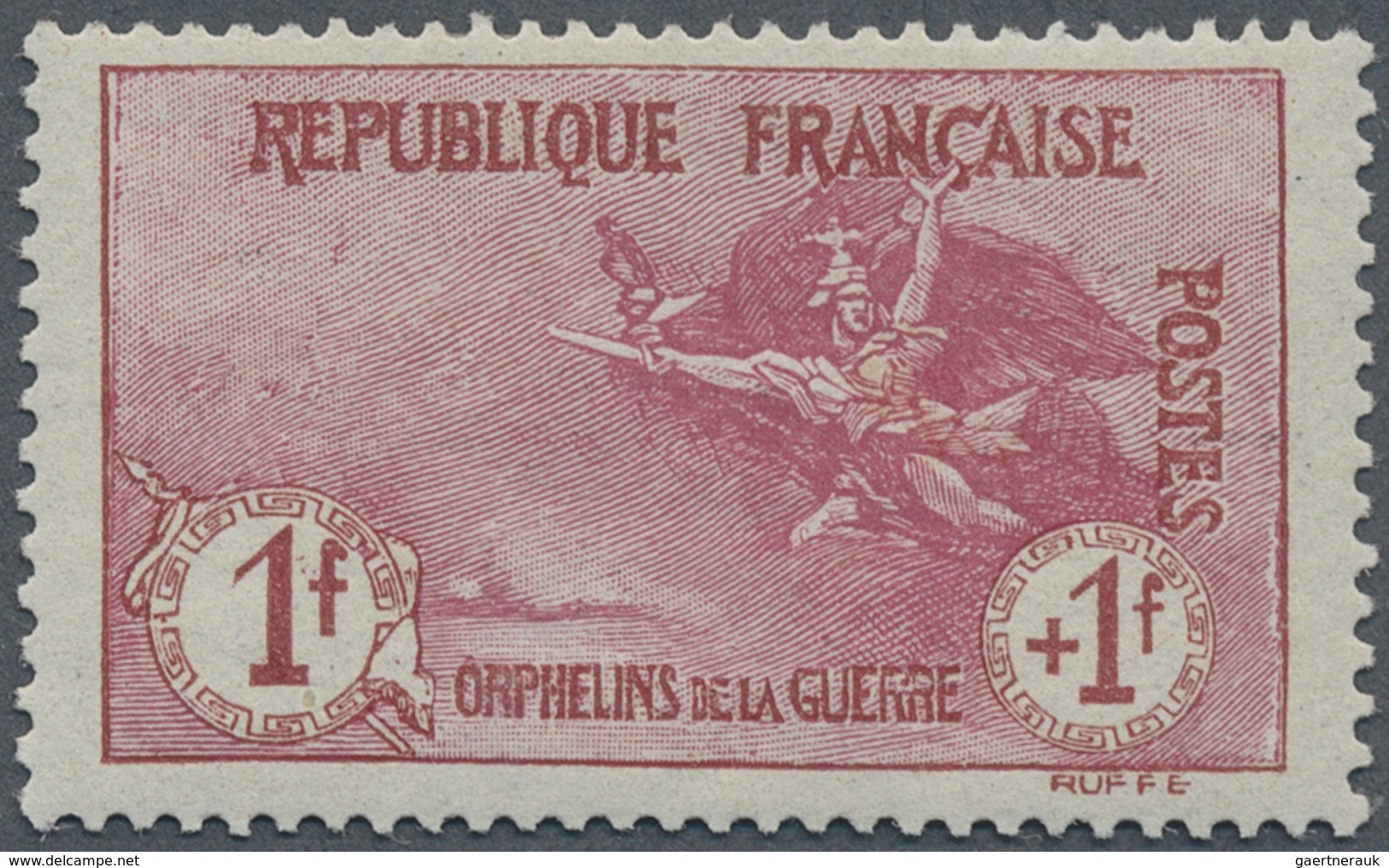 13702 Frankreich: 1917/1919, 1 F. "Ausgabe Für Die Kriegswaisen", Tadellos Zentriert, Postfrisch, Signiert - Gebraucht