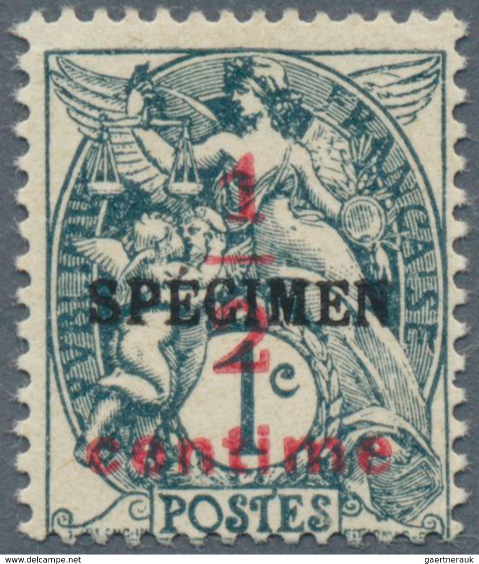 13707 Frankreich: 1919, 1/2 C. On 1 C. Greenish Black, GC Paper, Overprint "SPECIMEN", Mint, Signed. Calve - Gebraucht
