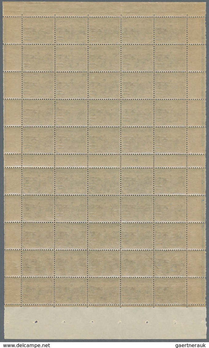 13711 Frankreich: 1922, War Orphans, 25c. + 5c. Blue, Gutter Pane Of 50 Stamps (vertical Fold) Incl. Mille - Gebraucht