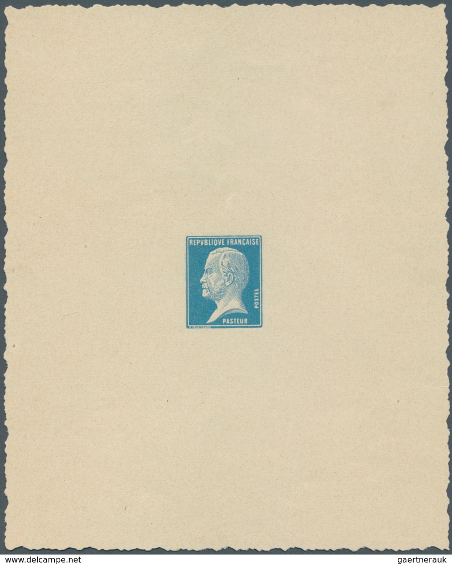 13719 Frankreich: 1923, Definitives "Louis Pasteur", Single Die Proof In Blue Without Value, Sized 10,5:12 - Gebraucht