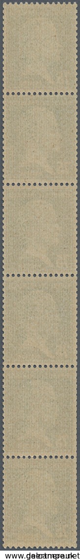 13720 Frankreich: 1924, 75 C. Pasteur, Coil Stamp, Strip Of 6, Mint Never Hinged With Partly Usual Coil Pe - Gebraucht