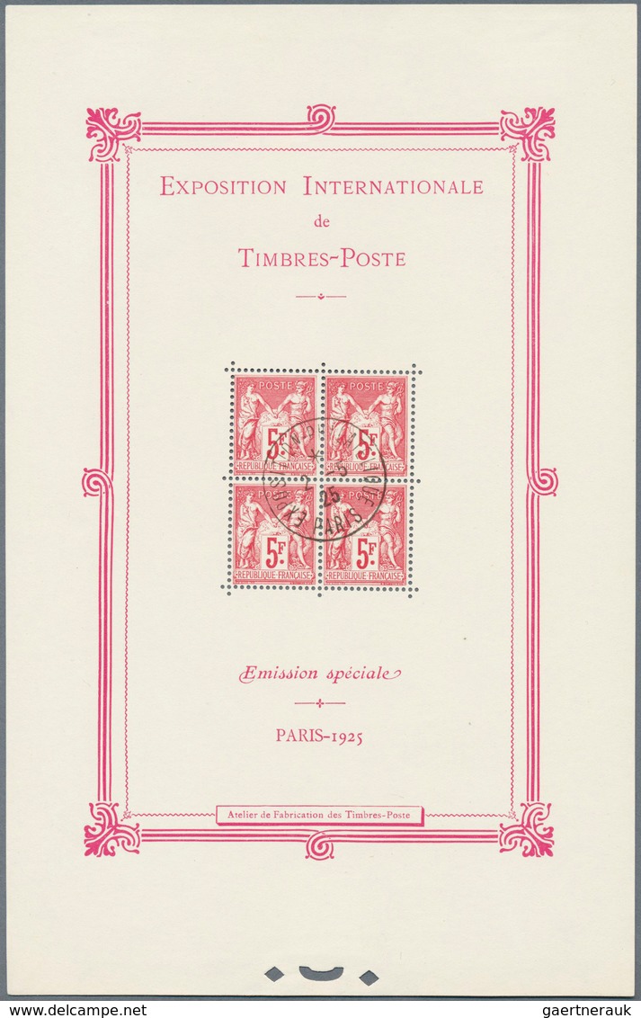 13722A Frankreich: 1925, Ausstellungs-Block In Tadelloser Gestempelter Erhaltung Mit Sonderstempel Vom Erst - Gebraucht