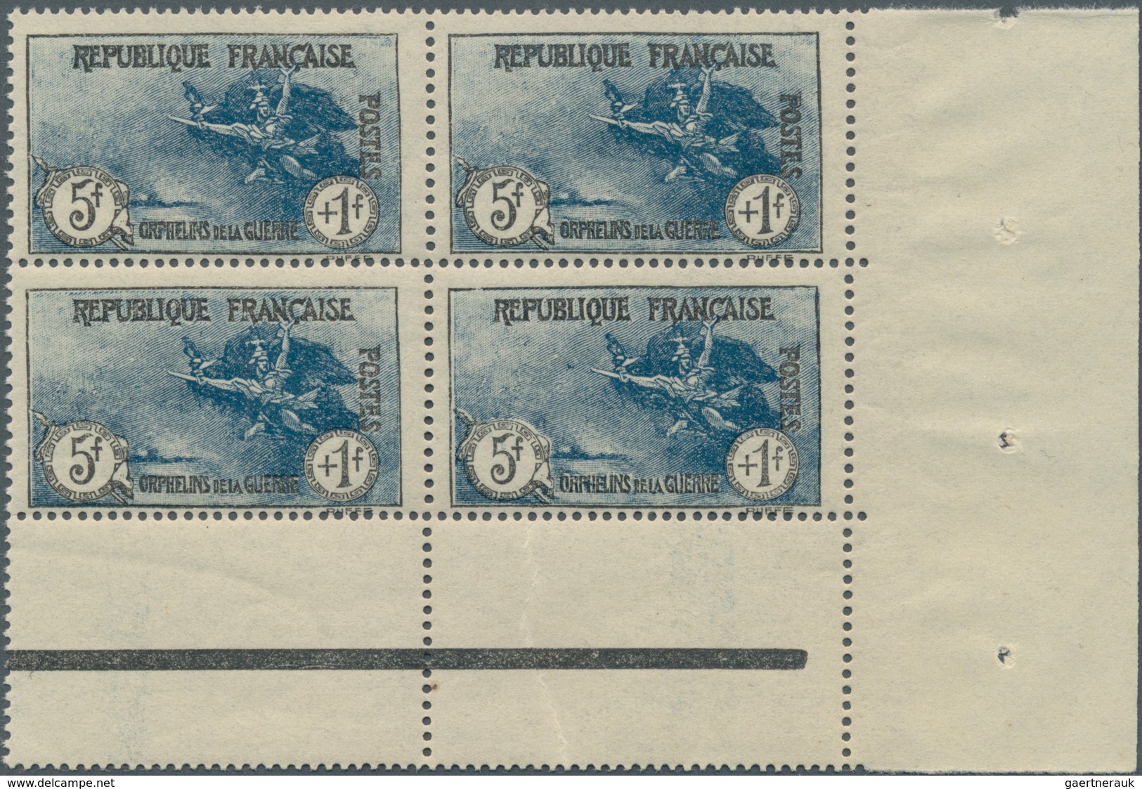 13724 Frankreich: 1926, Serie 2c.+1c. - 5c.+1Fr., "Zugunsten Der Kriegswaisen", Alles Luxusecken, Ränder V - Gebraucht
