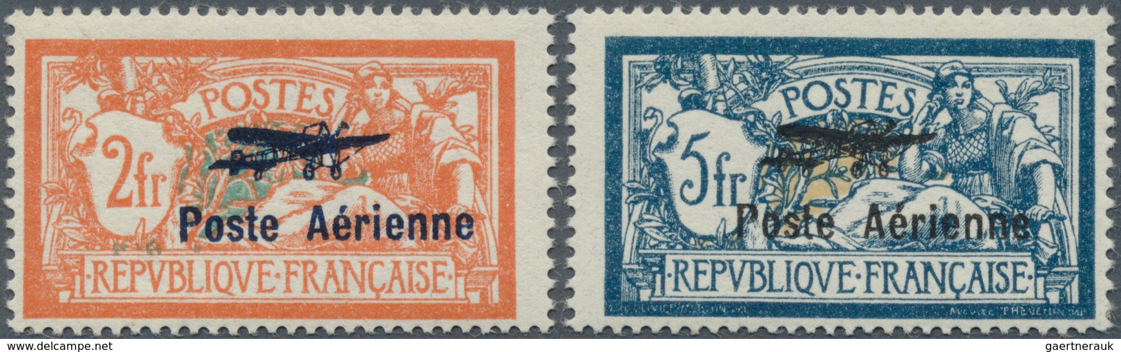 13731 Frankreich: 1927, International Flight And Navigation Exhibition, 2 Fr And 5 Fr With Overprint "Post - Gebraucht