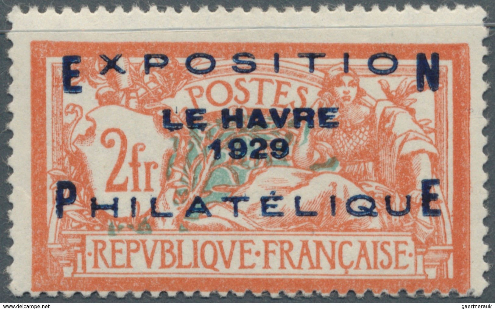 13738 Frankreich: 1929, Sonderausgabe 2 Fr. "Philatelistische Ausstellung In LE HAVRE", Tadellos Postfrisc - Gebraucht