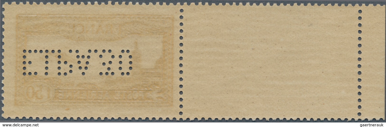 13748 Frankreich: 1930, Airmail 1.50fr. Ultramarine With Inverted "EIPA" Perforation, Left Marginal Copy, - Gebraucht