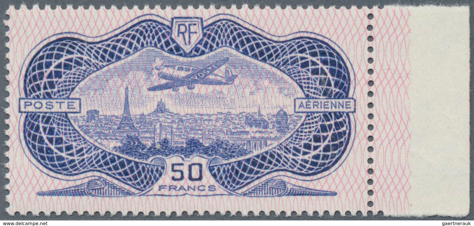 13761 Frankreich: 1936 Airmail So-called "banknote" 50 Fr. Violet Blue - Red, Mint Never Hinged Superb Ite - Gebraucht