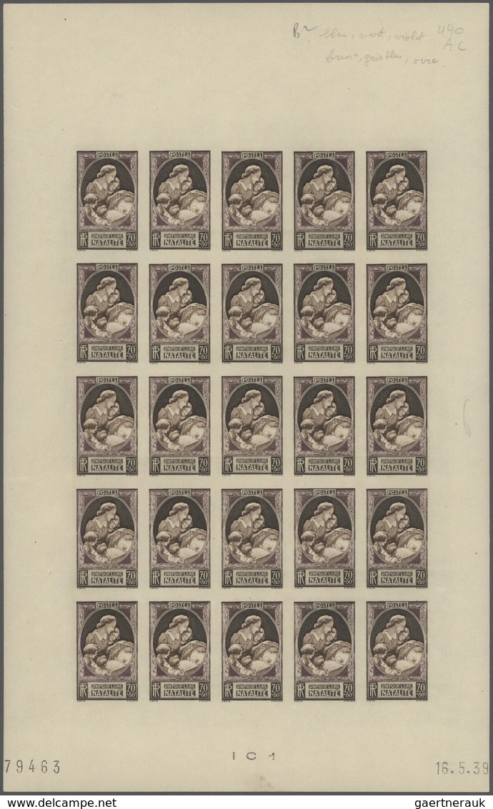 13769 Frankreich: 1946, France. Set Of 2 Color Proof Sheets Of 25 For The Complete Charity Issue "To Aid F - Gebraucht