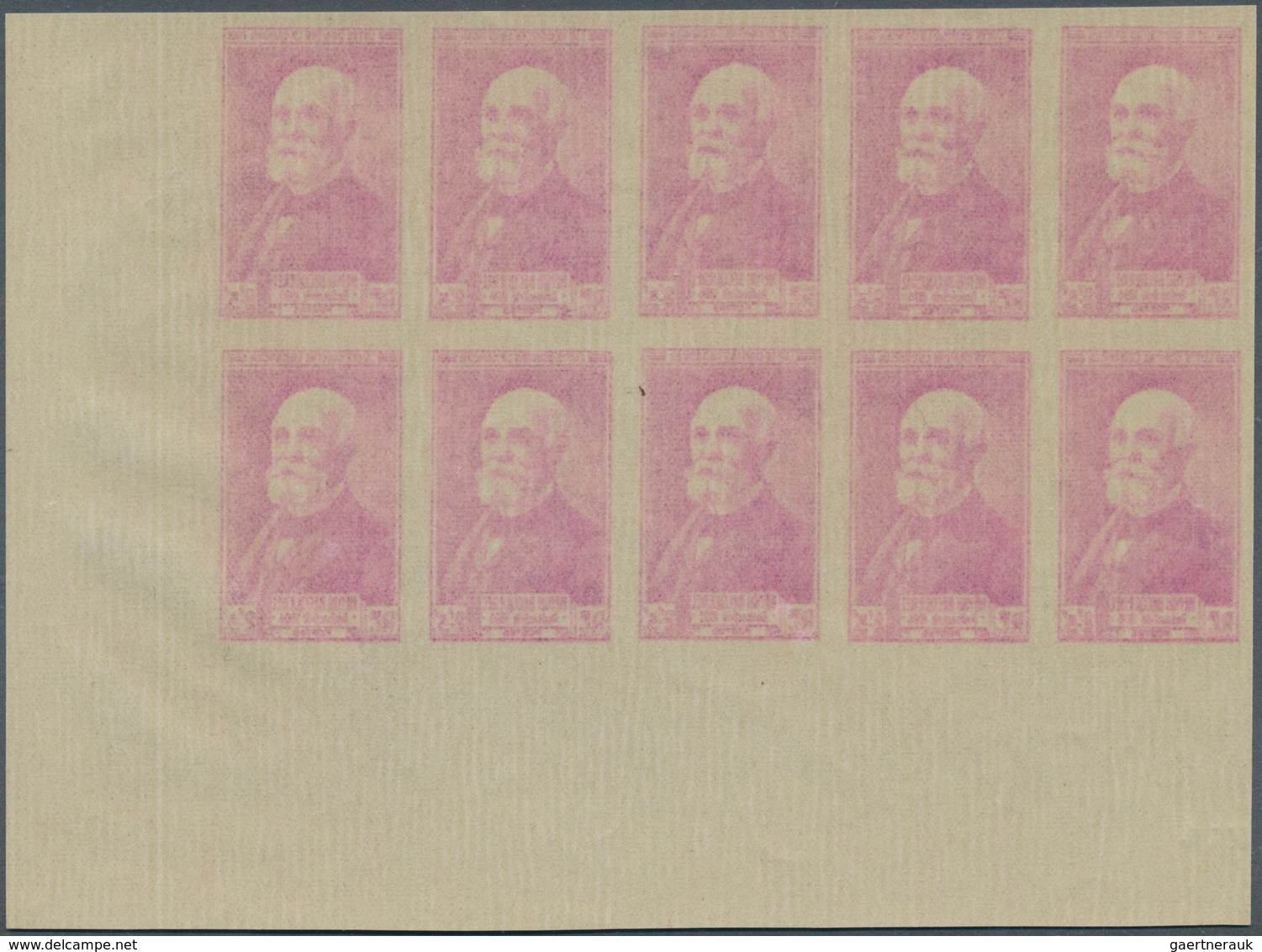 13777 Frankreich: 1946, 2fr.+3fr. Becquerel, Imperforate Marginal Block Of Ten From The Lower Right Corner - Gebraucht