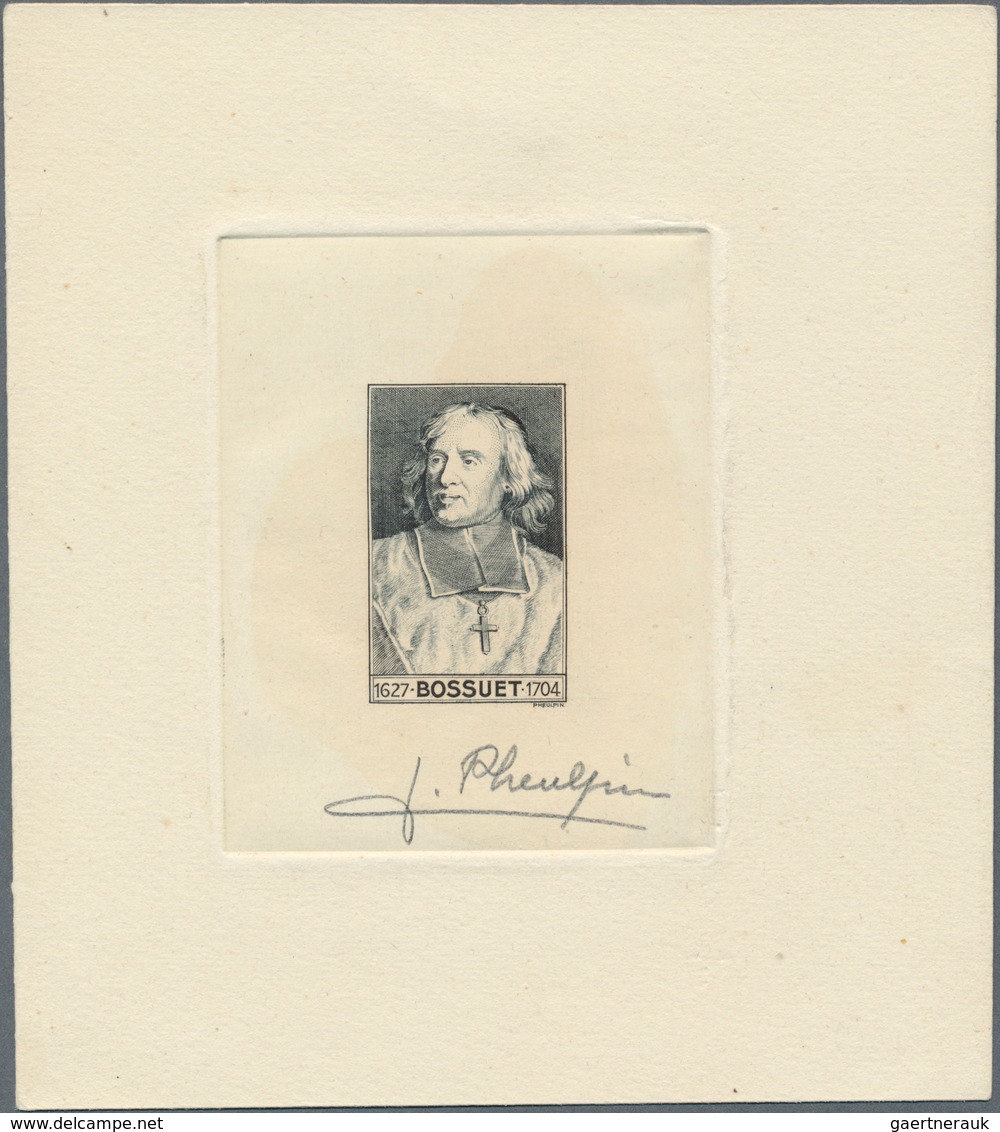 13800 Frankreich: 1954. Epreuve D'artiste Signée In Black Of A NON-ISSUED Design For The Stamp "15fr+15fr - Oblitérés