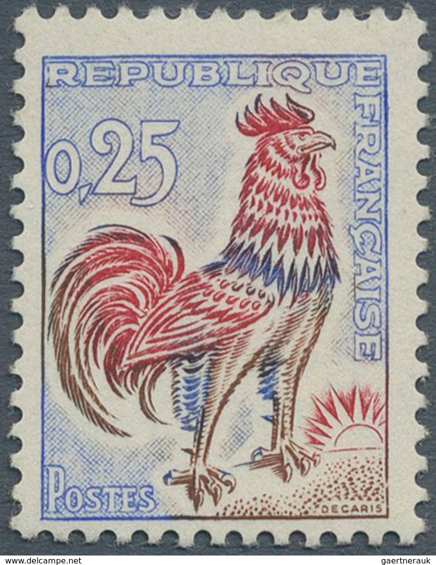 13828 Frankreich: 1962, 0.25 Fr. Gallic Cock, Printed On Chemically Treated Stamp Paper Which Lights Up Un - Oblitérés