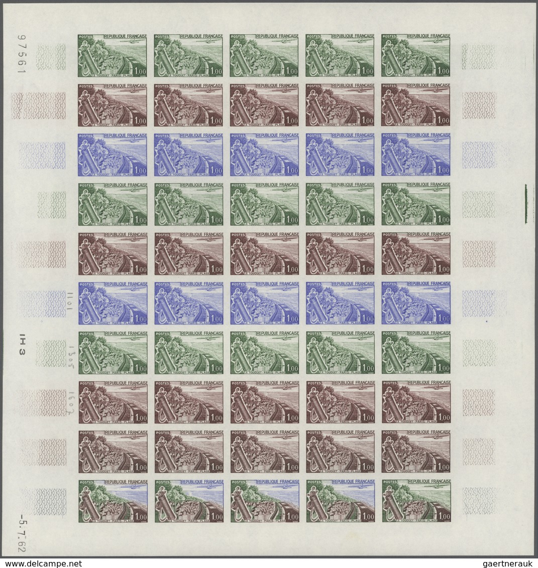 13829 Frankreich: 1962, France. Lot Of 1 Color Proof Sheet Of 50 For The Definitive Issue Showing "Golf Cl - Oblitérés