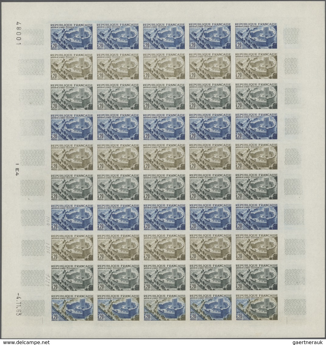 13833 Frankreich: 1963, France. Set Of 3 Different Color Proof Sheets Of 50 For The Issue "Radio And Telev - Gebraucht