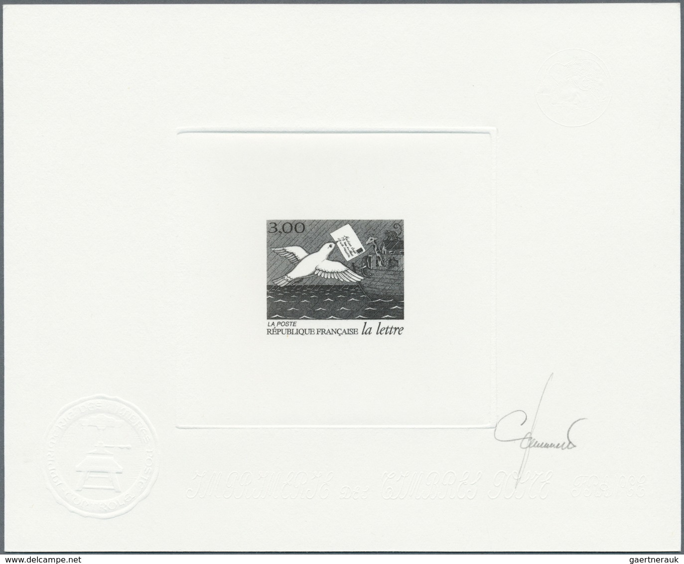 13909 Frankreich: 1998. Lot of 6 Epreuves d'artiste signée in black for complete set "Historic Letters". (