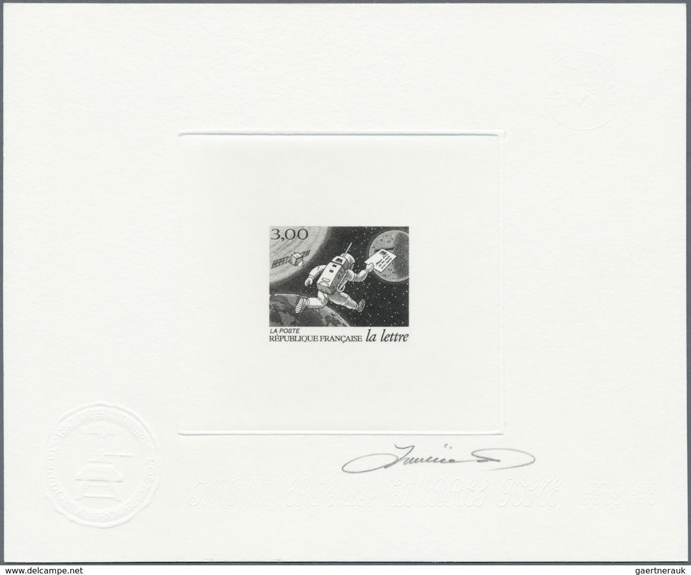 13909 Frankreich: 1998. Lot of 6 Epreuves d'artiste signée in black for complete set "Historic Letters". (