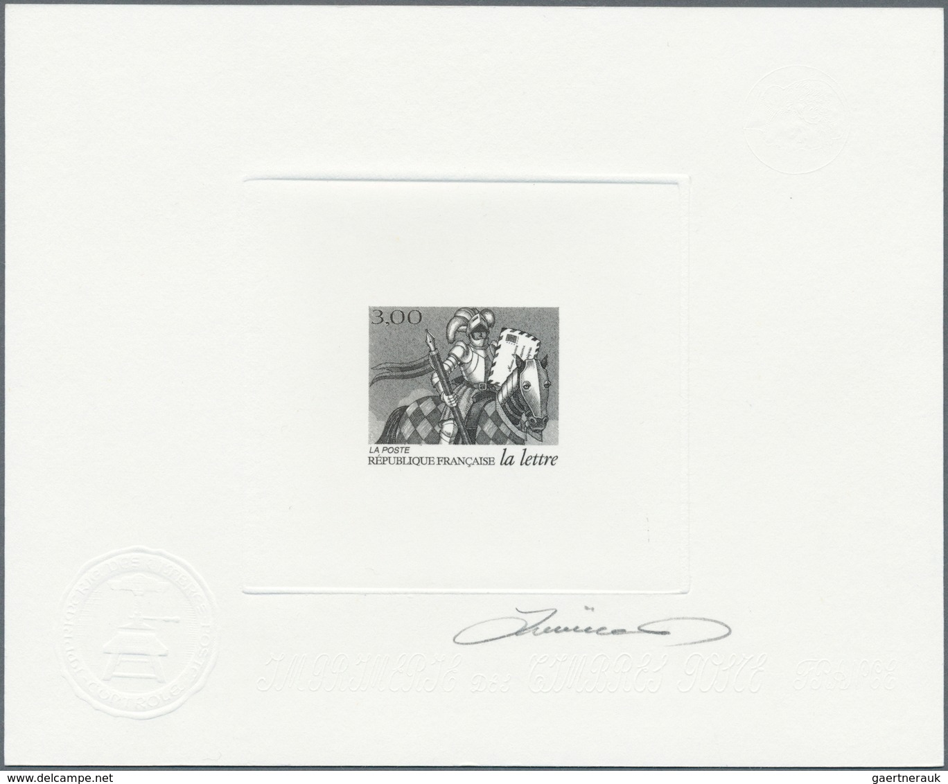 13909 Frankreich: 1998. Lot of 6 Epreuves d'artiste signée in black for complete set "Historic Letters". (
